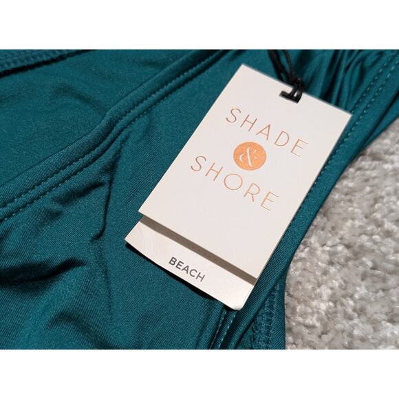 Shade & Shore Womens Swimwear Medium Bikini Tankini Bottoms Green Stretch Summer - Picture 3 of 5